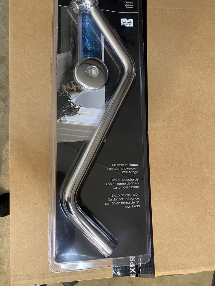 Danze 13” S Shaped Shower Arm With Flange D481116BR - Image 1 of 4