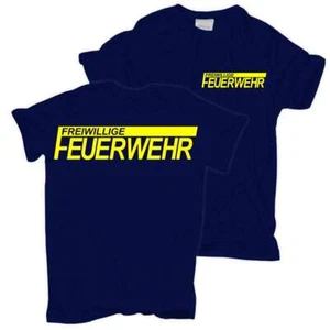 TShirt für Männer und Kinder FFW Freiwillige Feuerwehr mit NEONGELBEM Druck  - Bild 1 von 7