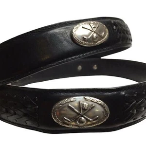 John Rich & Bros Woolrich Black Leather Silver Golf Decorations, Men’s 42 - Picture 1 of 12