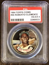 1964 Topps Coins #55 Roberto Clemente HOF PSA 4 VG-EX - Pittsburgh Pirates