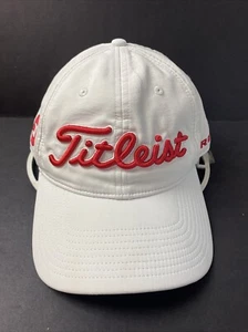 Titleist FootJoy Pro V1 Tour Golf FJ Adjustable Hat Cap White Red Dri-Fit - Picture 1 of 11