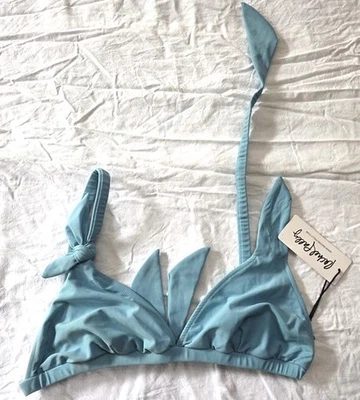 Nuevo con etiquetas Rachel Pally Maruitius Lazo Triángulo Corbata Halter Bikini Top de Natación Azul 129633 Foto 1 de 2