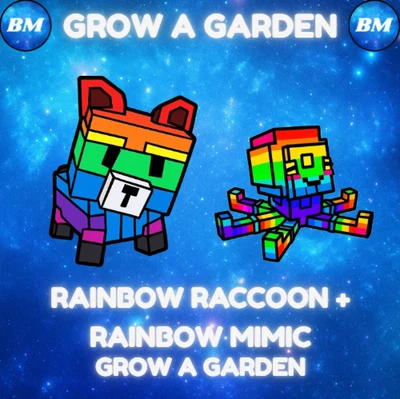 C$ 🔥Rainbow Racooon + Rainbow Mimic octopus🔥GROW A GARDEN - CHEAPEST!⚡💸