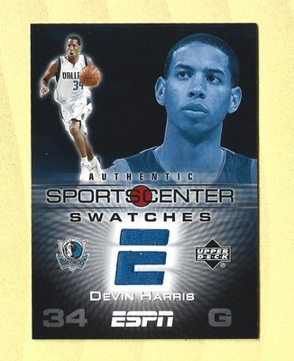 2005-06 Devin Harris Upper Deck ESPN Sports Center Swatch Card #SCS-DH - Imagem 1 de 2