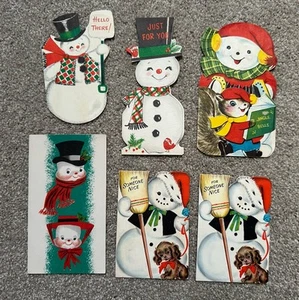 Vintage Christmas Snowman Card Lot, Used - Picture 1 of 7