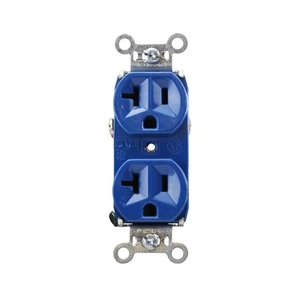 RECEPTÁCULO DÚPLEX PASS & SEYMOUR 5362-BL, INDUSTRIAL, 20A, 125V, AZUL (PAQUETE DE 10) - Imagen 1 de 2