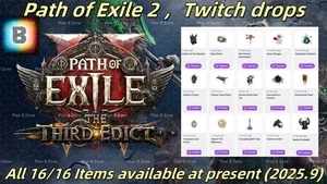 Path of Exile 2 Twitch drops:  All 16/16 Items available at present (2025.9). - Picture 1 of 2