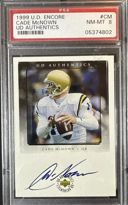1999 Upper Deck Encore Cade McNown #CM UD Authentics Notre Dame PSA 8 - Image 1 of 2