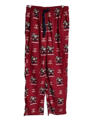 Life Is Good Ropa de Dormir Pijama Pantalones Para Hombres M Rojo Vacaciones Santa Cordón Cintura Foto 1 de 4
