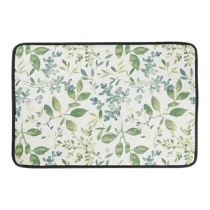 Green Leaves Branches Dish Drying Mat for Kitchen Counter 18x24 Inch Washable... - Picture 1 of 7