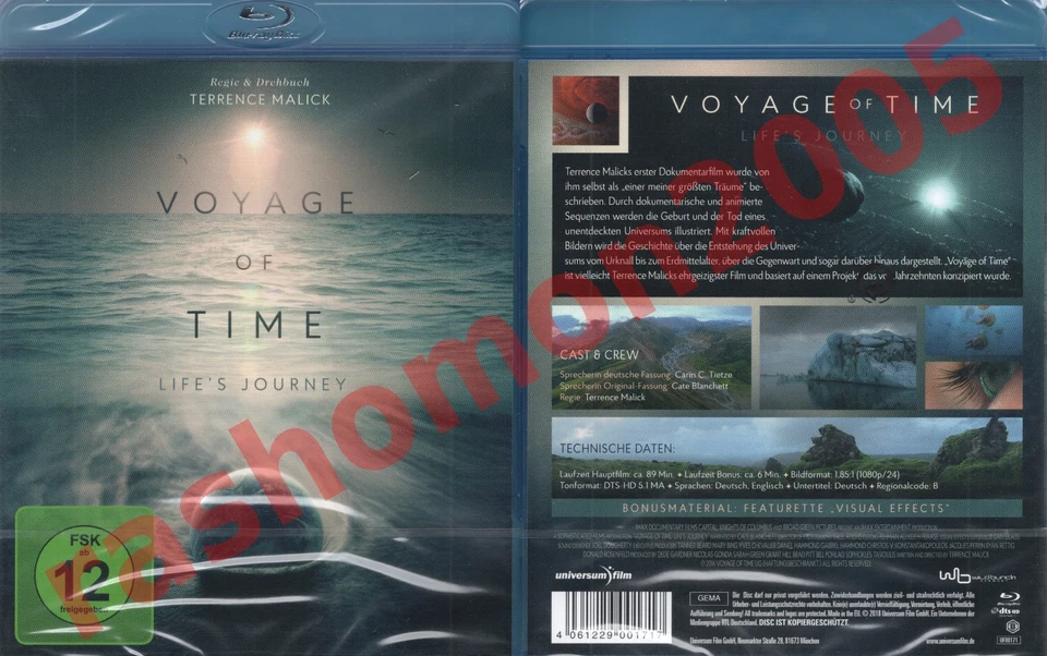 Blu-ray VOYAGE OF TIME LIFES JOURNEY Cate Blanchett Terrence Malick Region B NEW - image 1 of 1