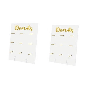 2 Pcs Wood Donut Wall Display Stand Reusable Rustic Doughnut Board Holder Don... - Picture 1 of 7