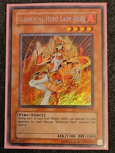 Yu-Gi-Oh TCG: Secret Rare Elemental Hero Lady Heat PP02-EN008, MP - Picture 1 of 1
