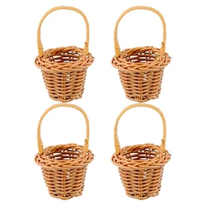 4 Pcs Jouets De Panier Fleurs Bricolage Bébé Mini Paniers Tressé Miniature - Imagen 1 de 12