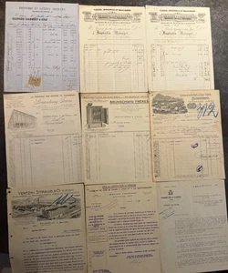 🦬Bel ensemble de 9 factures Fin XIXème siècle🦬 - Picture 1 of 10