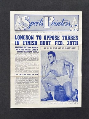 Sports Pointers Wrestling Program 1952 St Louis Wild Bill Longson Enrique Torres Foto 1 de 4