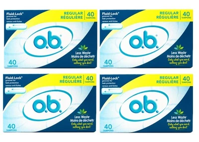 o.b. Tampons Regular No Applicator, Unscented - 40ct Pack of 4 - Image 1 of 4