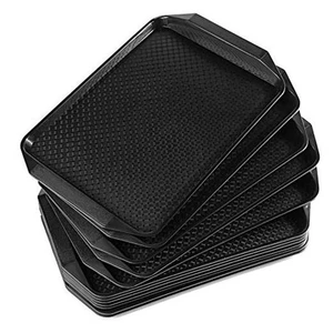 Plastic Fast Food Tray,16.7 by 11.8-Inch,Set of 12 () Black - Picture 1 of 8