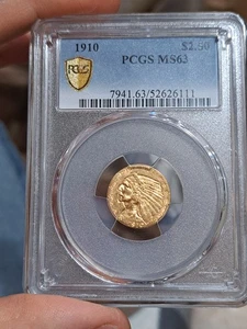 1910 $2.5 pcgs ms63 - Picture 1 of 2