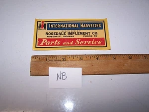 1947 Rosedale Indiana Implement Co Calcomanía Meyercord Cosechadora Internacional IH-NB - Imagen 1 de 2