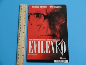 EVILENKO - BLOCKBUSTER VIDEO BACKER CARD 5"X8" - MALCOM MCDOWELL - Picture 1 of 3
