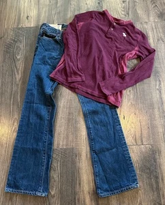 *GUC ABERCROMBIE Kids Boy's 2 Piece Set Shirt & Baxter 12 Slim Jeans Size: 11/12 - Picture 1 of 16