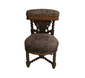 Räucherstuhl Antik Barley Twist Loungesessel Empire Stil Fumeuse Selten - Bild 1 von 16