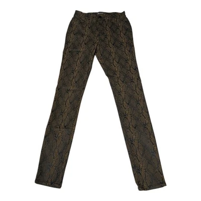 Pantalones ANA 2 Marrón Estampado Serpiente Tiro Alto Ajustado Elastizado Distintivo Animal Chic Foto 1 de 2