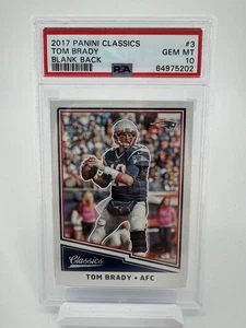 2017 Panini Classics Blank Back #'d /50 Tom Brady New England Patriots PSA 10 - Picture 1 of 3