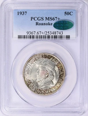 1937 Roanoke Commemorative Half MS-67+ PCGS/CAC Certified- Color! - Image 1 of 4