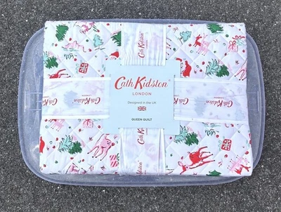 Cath Kidston Londres Algodón Navidad DITSY CIERVO - ROSA Cottage Queen Edredón Nuevo con Etiquetas Foto 1 de 4
