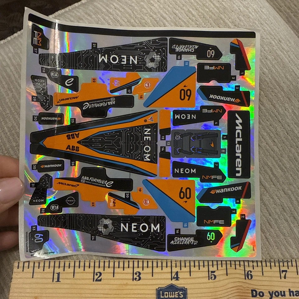 LEGO Technic 42169 McLaren Formula E Sticker Sheet ONLY Holographic NEW  - Image 1 of 1