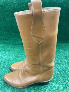 El Paso Saddlery Makers Leder hohe Reitstiefel Herren 10 maßgefertigt handgefertigt hellbraun - Bild 1 von 9