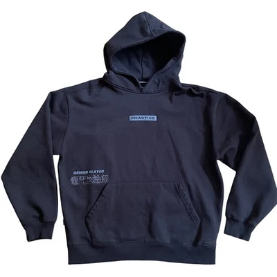 Primitive X Demon Slayer Sudadera con Capucha Para Hombres Grande Tanjiro Anime Pullover Sudadera Negra Foto 1 de 4