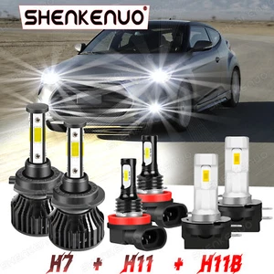 Para For Hyundai Veloster 13-17 6x faros LED Hi/Lo Beam + luces antiniebla 6000K - Picture 1 of 12