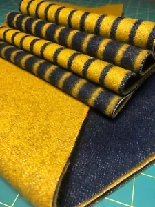 Pendleton Fabric Remnants Blue Yellow Heavy Blanket Weight 5 Pieces - Picture 1 of 4