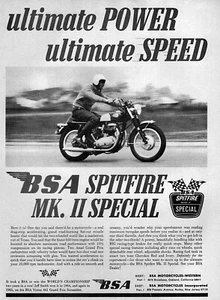 1966 BSA Spitfire Mk II Special Motorcycle Original Ad  - Picture 1 of 1