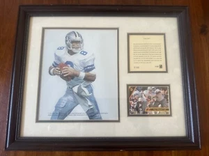 1993 Troy Aikman Dallas Cowboys Kelly Russell Lithograph Print Framed - Picture 1 of 8