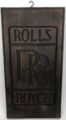 Rolls Royce Automobiles 18" x 9.25" Madera Garaje Hombre Cueva Letrero - MIRAR Foto 1 de 4