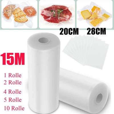 MARKENLOS Rotoli Sottovuoto Sacchetti Sottovuoto 15 Metri 20 28CM Macchina Sottovuoto Tutte le Misure Offerta Speciale