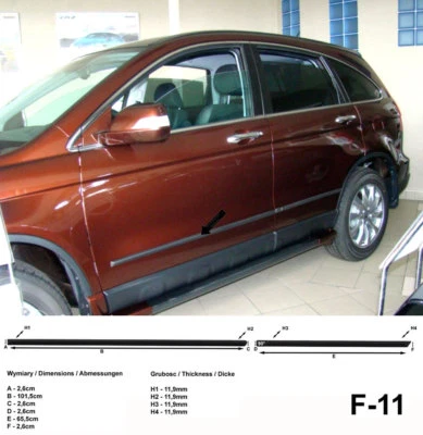 Seitenschutzleisten schwarz für Honda CR-V III SUV ab facelift 09.2009-08.2012 - Bild 1 von 4