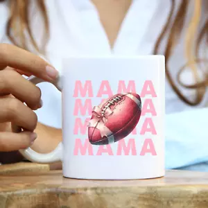 Fußball Mama Tasse rosa Girly Coquette Sport Mama Geschenk Herbst Kaffee Tee Tasse - Bild 1 von 6