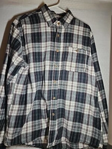 Boston Trader, Luxury Vintage, Mens Large, Flannel, Button Down, Black, Gray - Picture 1 of 8