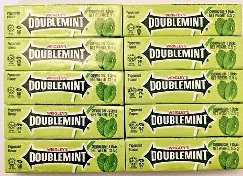 Wrigley's Doublemint Peppermint Chewing Gum 13g - 20 x 5 Sticks- Free Delivery - Image 1 of 1