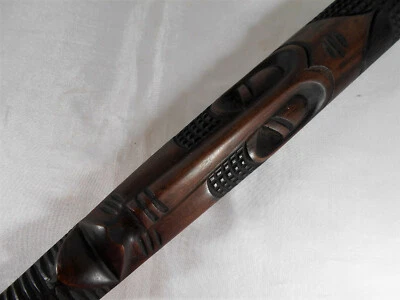 70 Cm  ART AFRICAIN STATUE SCULPTURE / MASQUE HOMME GUERRIER EN BOIS DU GHANA ? - Photo 1/4