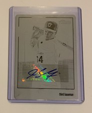 1/1 JOE SCLAFANI AUTO PRINTING PLATE BLACK 2015 TOPPS HERITAGE  #185 One Of One