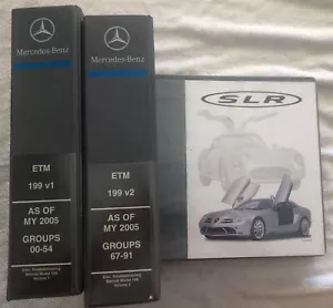 Set Of 3 Mercedes Benz 2005 McLaren SLR 199 Manual Wiring Diagrams Workshop Book - Picture 1 of 16