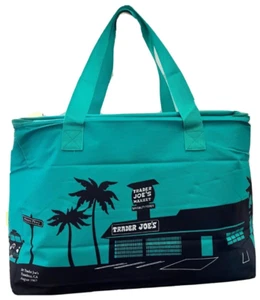 Trader Joe's Teal Green Edition wiederverwendbare isolierte Einkaufstasche Öko 8 Gallonen SELTEN - Bild 1 von 5
