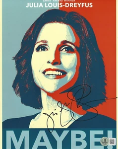 JULIA LOUIS-DREYFUS SIGNED 'VEEP' SELINA 8x10 PHOTO 3 SHOW BAS BECKETT COA PROOF - Picture 1 of 2
