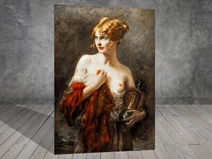 Leopold Schmutzler Young Woman naked CANVAS PAINTING ART PRINT POSTER 956 - Picture 1 of 8